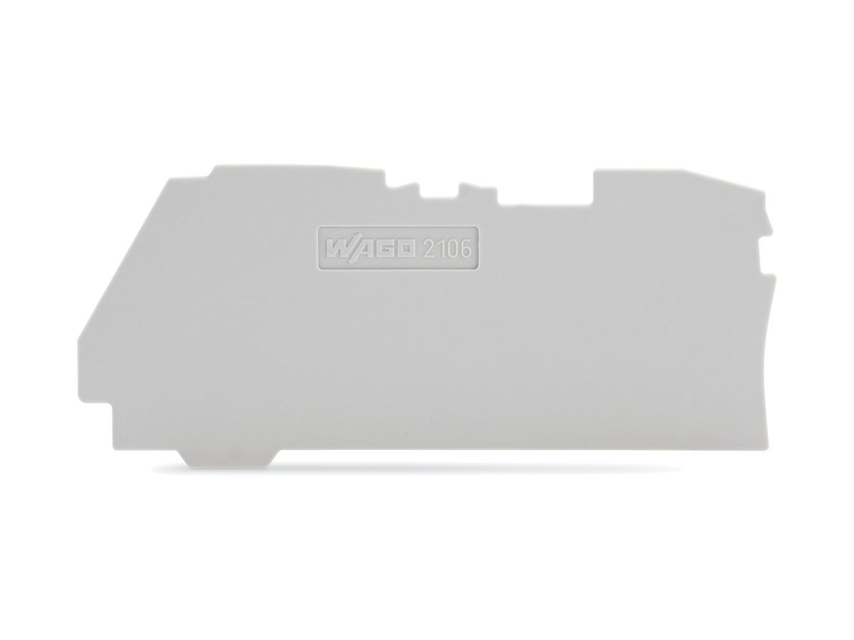 Abschluss/Zwischenplatte WAGO TOPJOB-S 1mm 2L grau zu Serie 2106