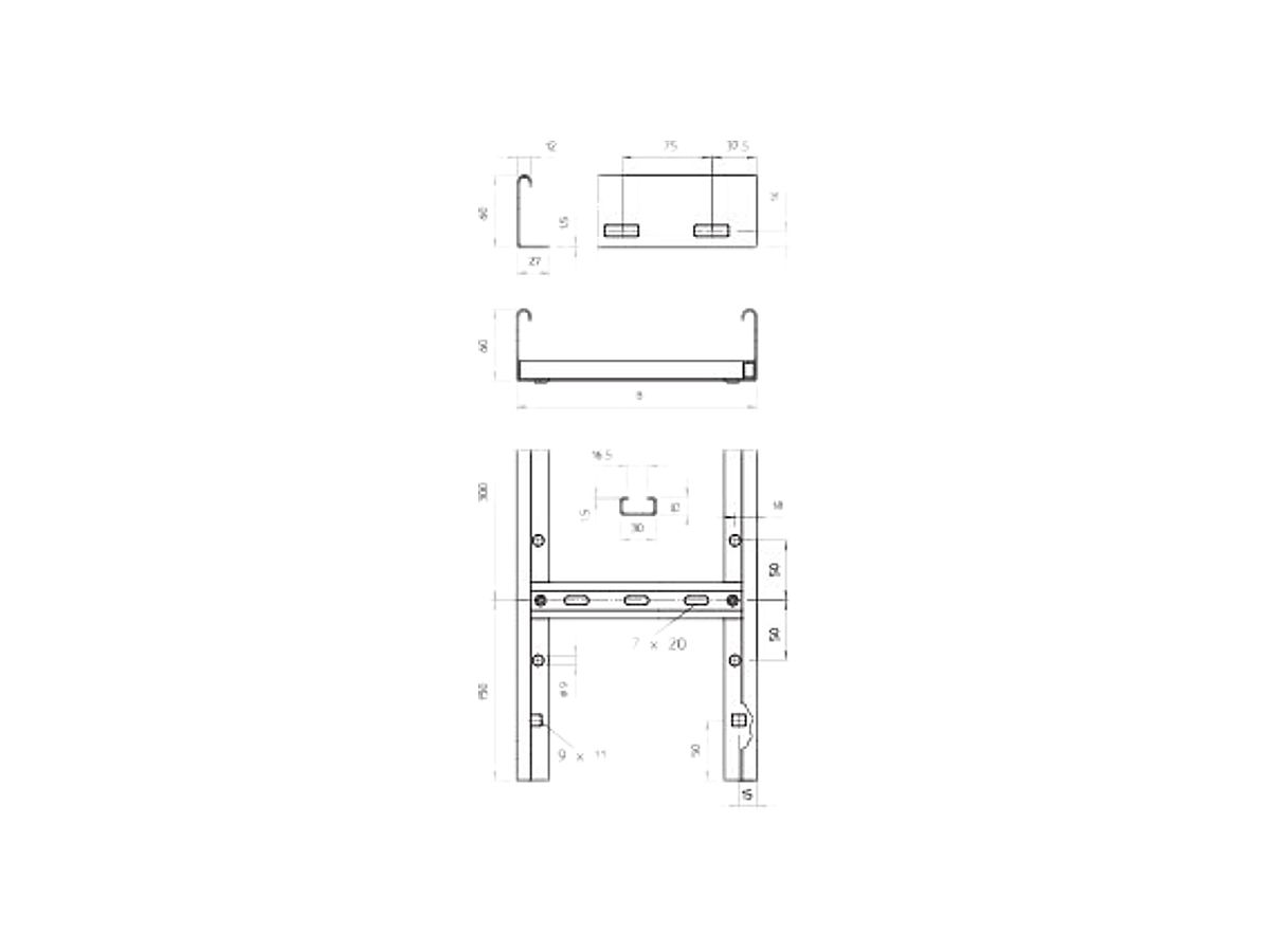 Kabelpritsche Bettermann gelocht 60×500×3000mm bandverzinkt