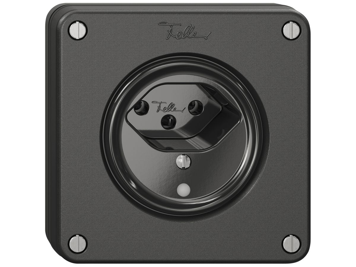 UP-Steckdose NEVO SNAPFIX® 1×T13 10A 250V beleuchtet 87×87×32mm IP21 sz