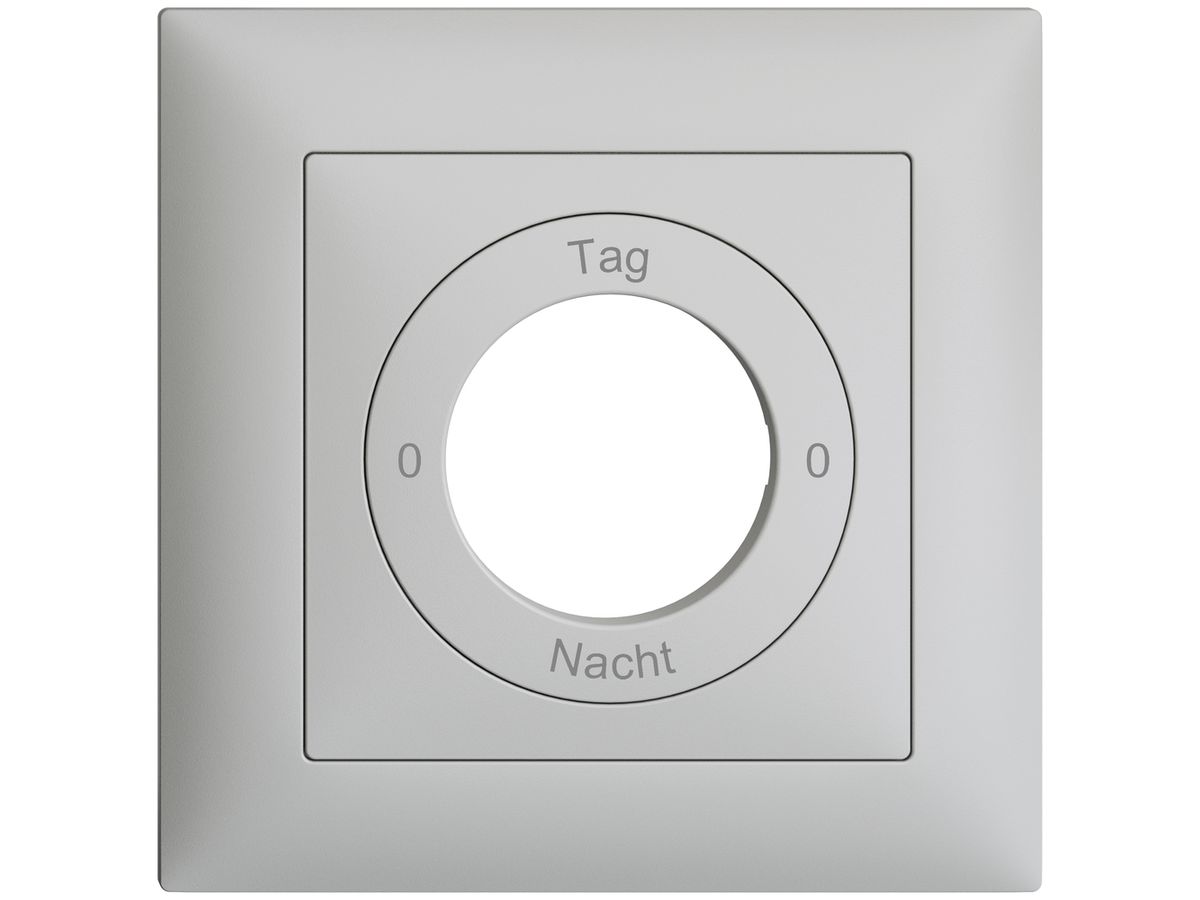 Frontset 0-Tag-0-Nacht EDIZIOdue hellgrau 88×88mm für Schlüsselschalter