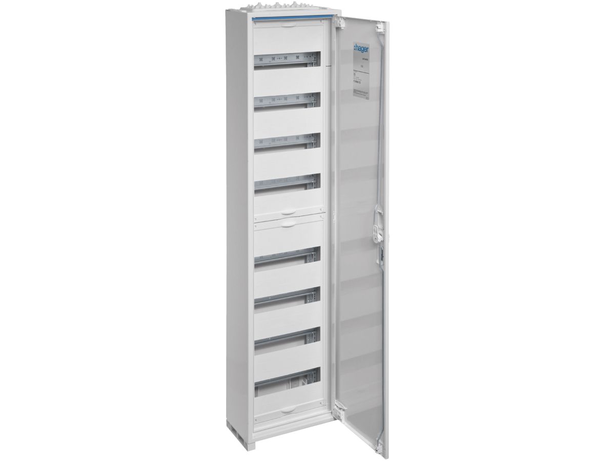 AP-Verteiler Hager univers 8-reihig 96TE Tür IP44 300×1250×160mm