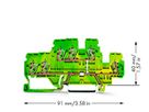 Doppelstockklemme WAGO 4mm² 6L, grün-gelb