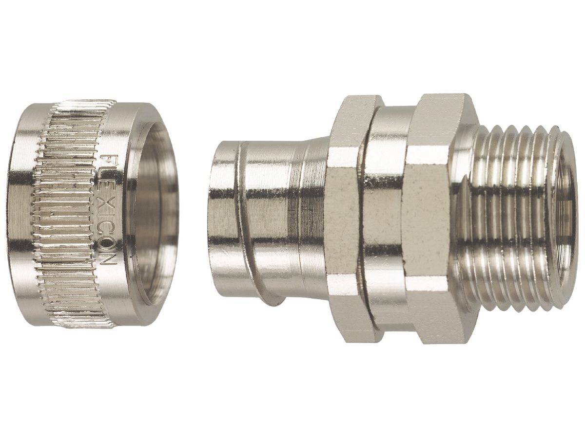 Schlauchverschraubung Plica FU10-M12-S Ø10mm/M12×1.5mm Messing vernickelt IP40