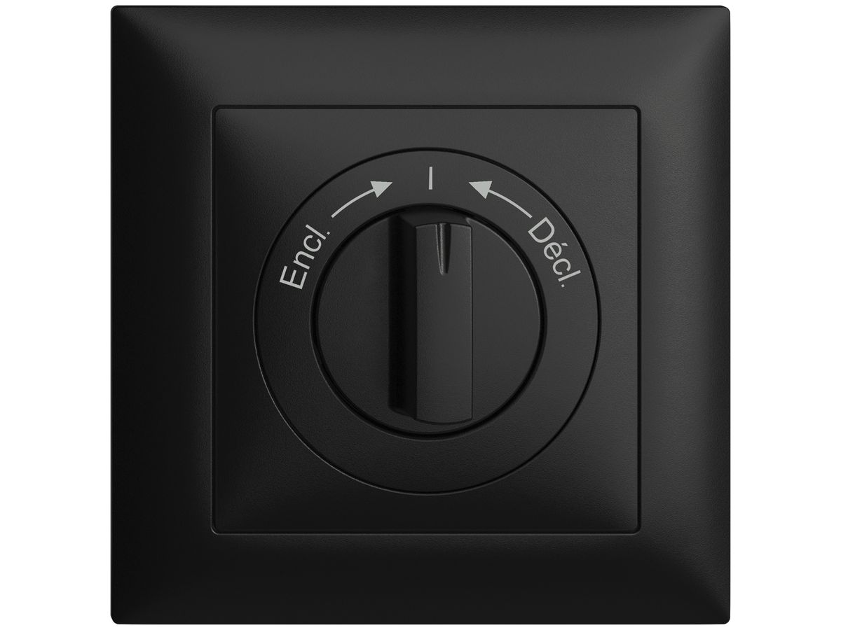 Frontset Encl.->I<-Décl. EDIZIOdue schwarz 88×88mm für Drehschalter