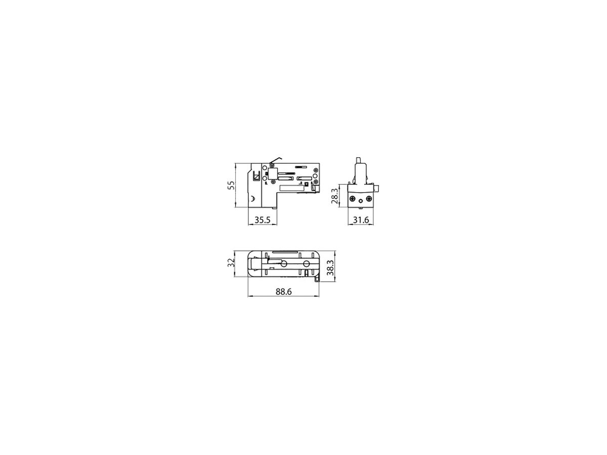 Adapter Sylvania Lytespan 3-Phasen weiss asymmetrisch