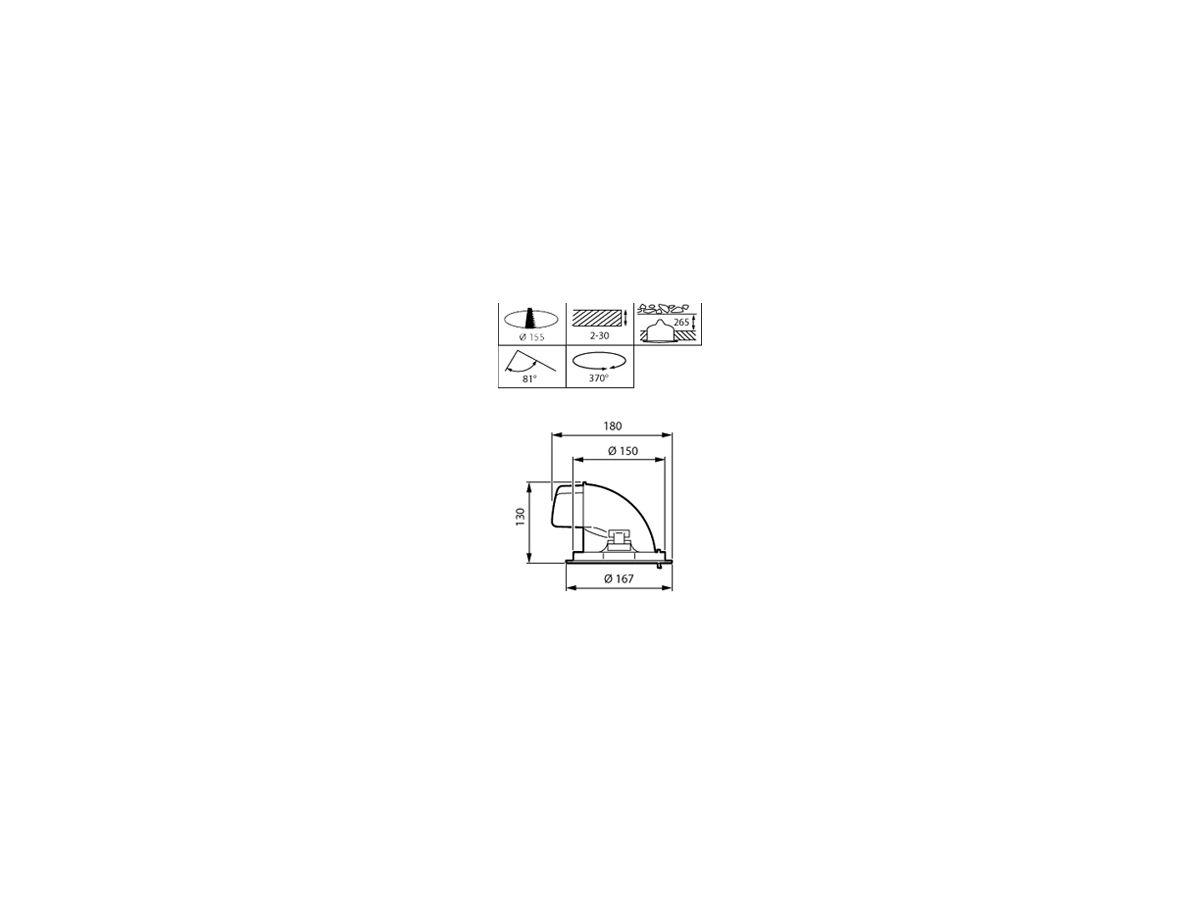 EB-LED-Spot Accent Performance Elbow RPO RS782B 39S/CH PSU-E HWB FG WH