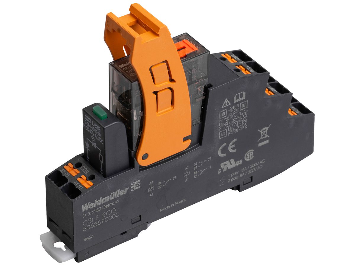 Relais WM CRIKIT P 230VAC 1CO L/PB 1CO 16A AgNi LED Steckanschluss RT II