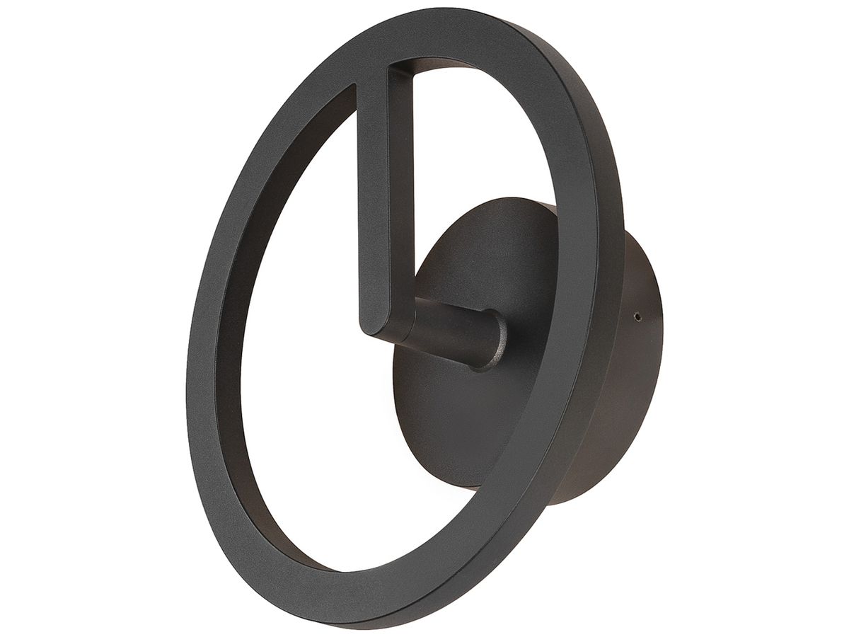LED-Wandleuchte SLV Q-RING 10W 950lm 3000K IP65 Ø270×110mm schwarz