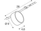 LED-Spot SLV KALU 2.0 10W 1400lm 2700K MB DALI AD3PH 280×46×121mm ws