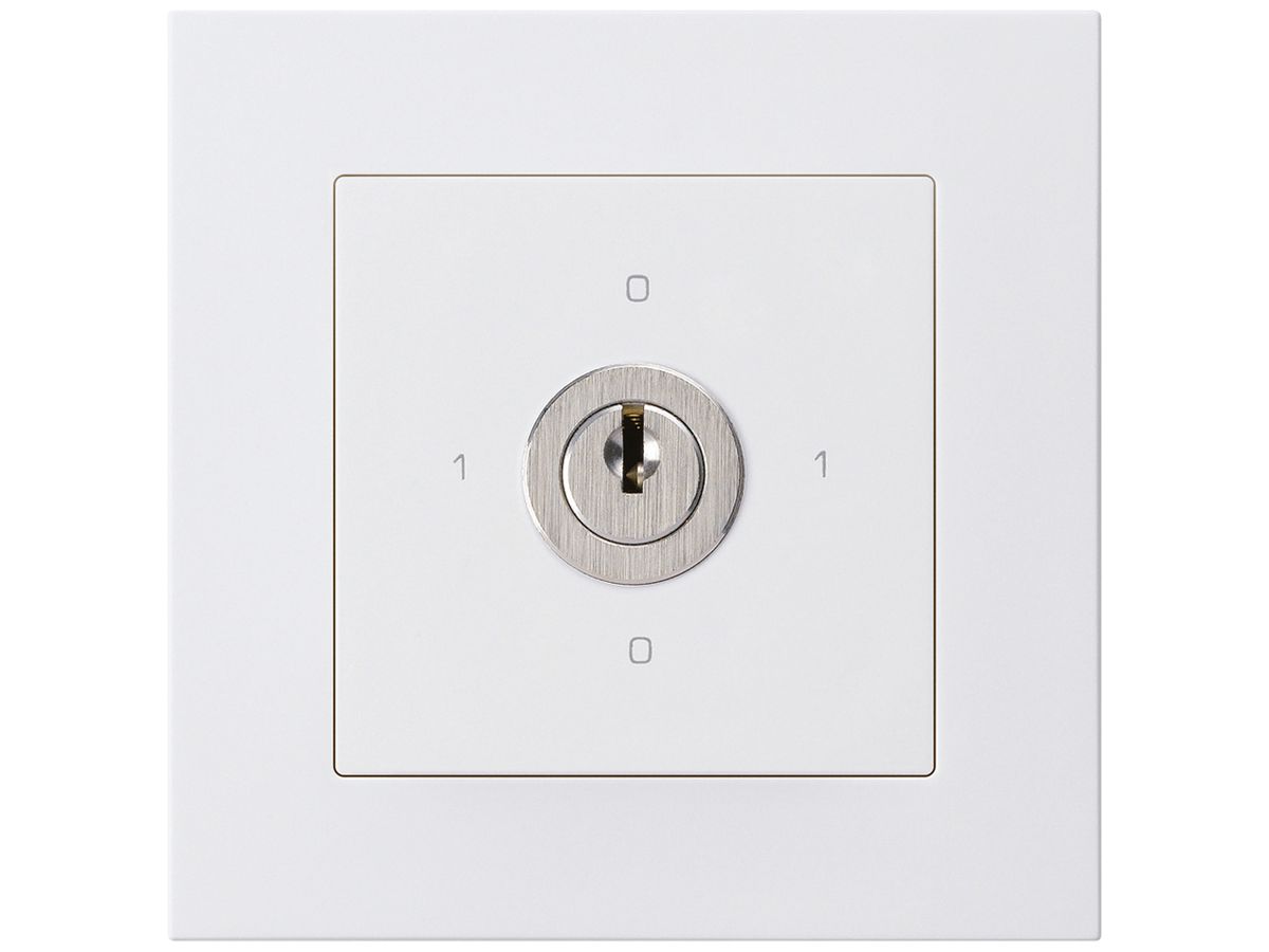 UP-Drehschalter kallysto.pro 0/1L weiss mit Schloss Kaba 8