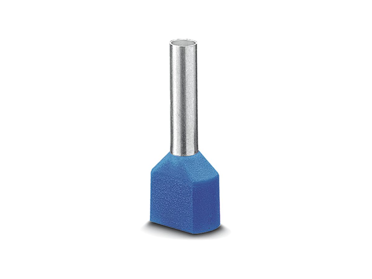 Zwillings-Aderendhülse isoliert PX DIN 46228 2×2.5mm² L=13mm blau