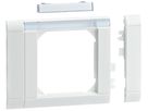 Rahmenblende tehalit CH modular halogenfrei, 80mm, m.Beschriftungsfeld, weiss
