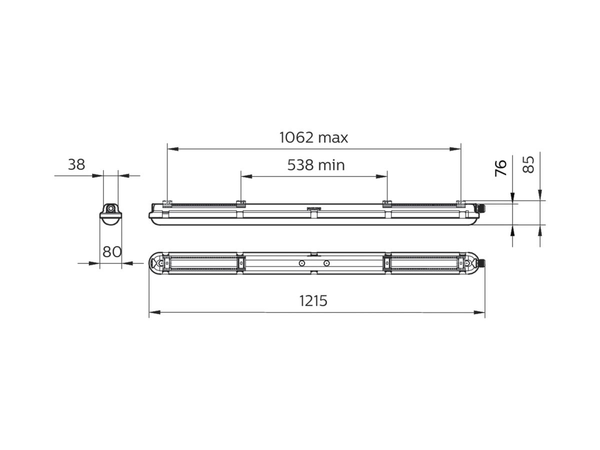 LED-Nassraumleuchte CoreLine WT120C G2 LED40S/840 WIA 3h 1.2m