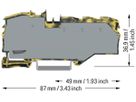Verteilerblock WAGO TOPJOB S 1P 76A 1×Eing 16mm² 6×Ausg 4mm² dgu/gb