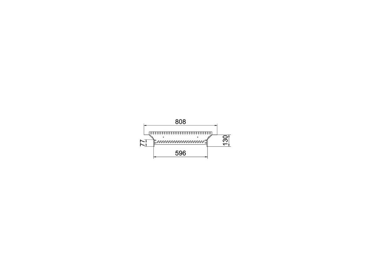 T-Abgang BET RAA 110×600mm Edelstahl A2 blank