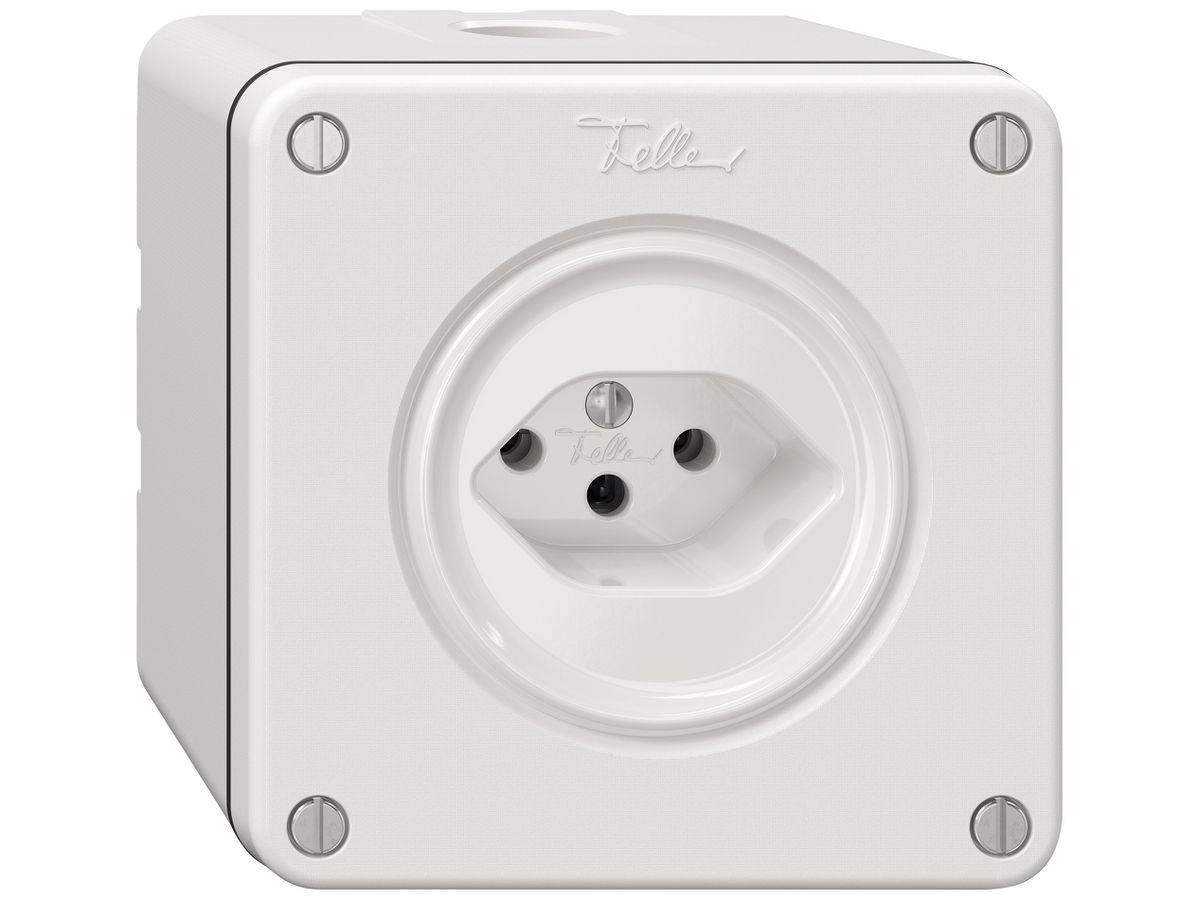 AP-Steckdose NEVO SNAPFIX® 1×T13 10A 250V 87×87×64mm IP21 ws