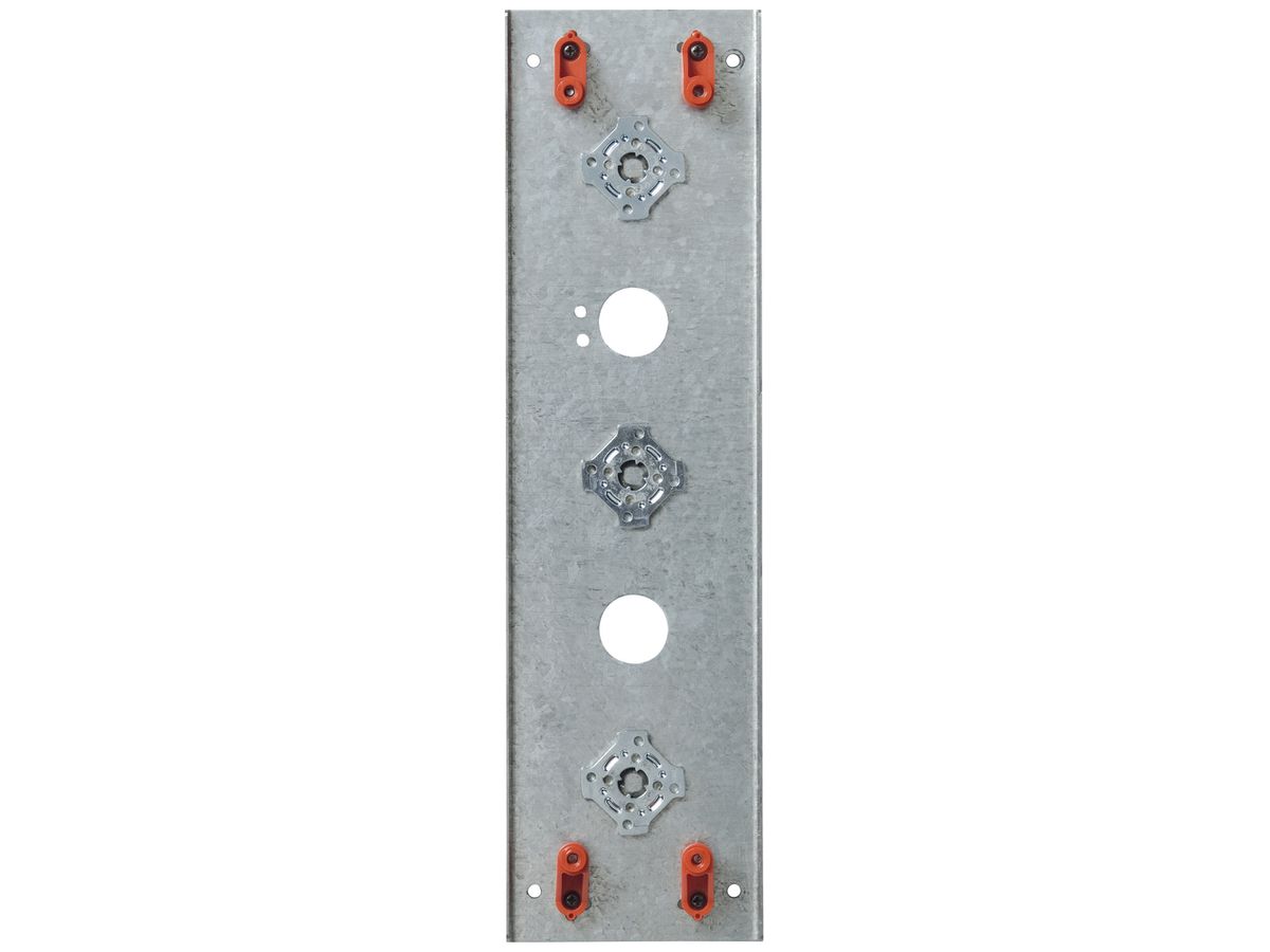 Montageplatte Siedle 3× 84×304×30mm silber