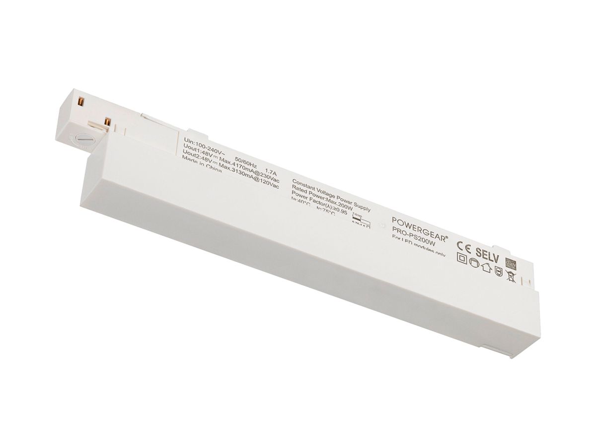 LED-Betriebsgerät SLV Intrack 200W 48V ON/OFF 280×23×44mm weiss