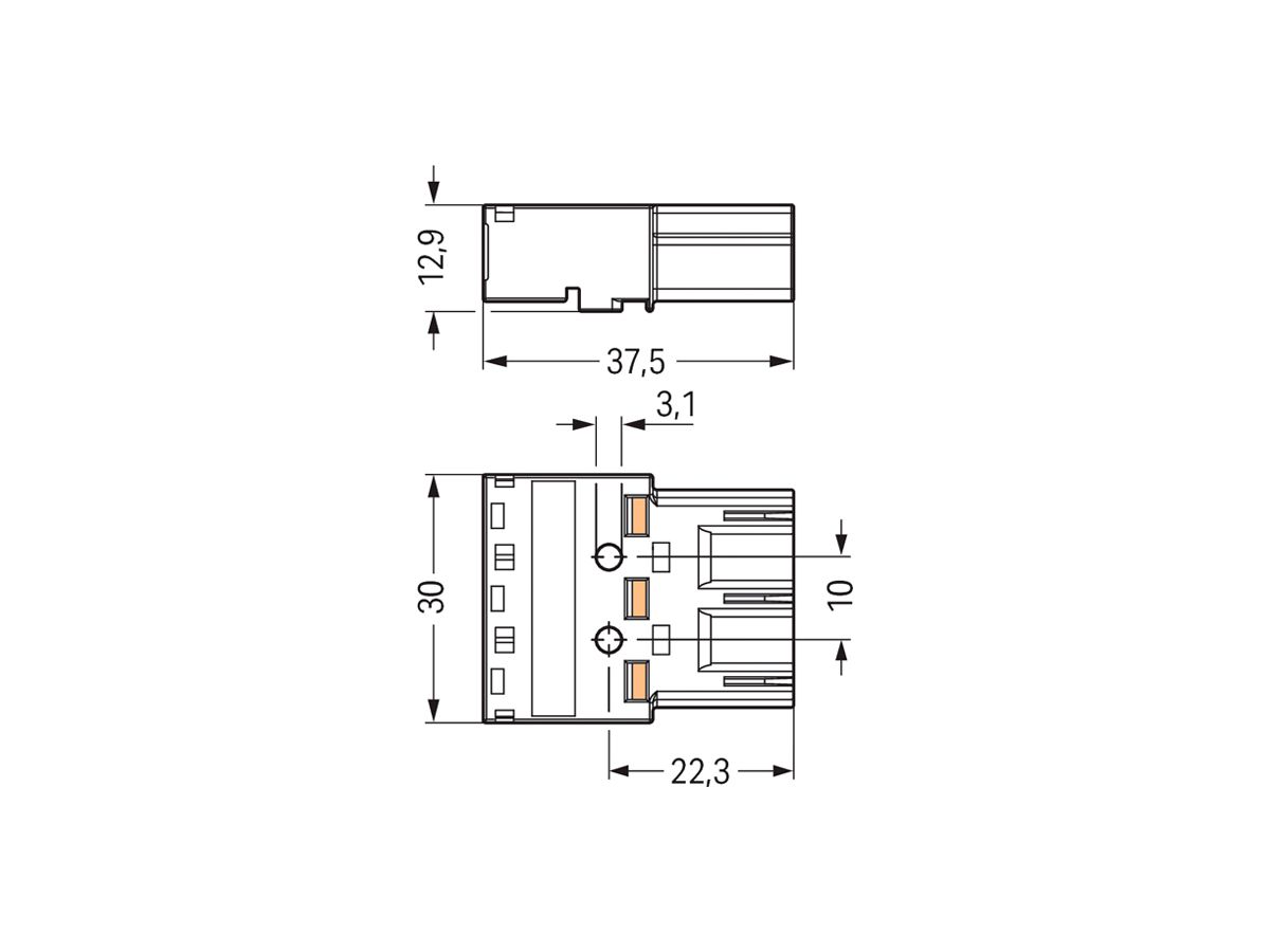 Stecker WAGO Winsta 3L 0.5…4mm² schwarz