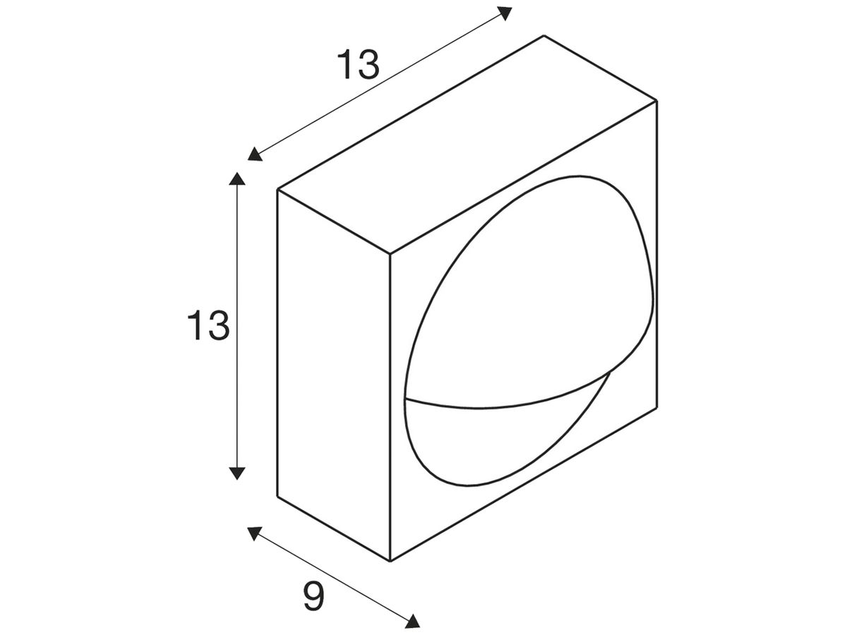 LED-Wandleuchte SLV LID I 15W 900lm 2700/3000K IP65 DIM 90×130mm anthrazit