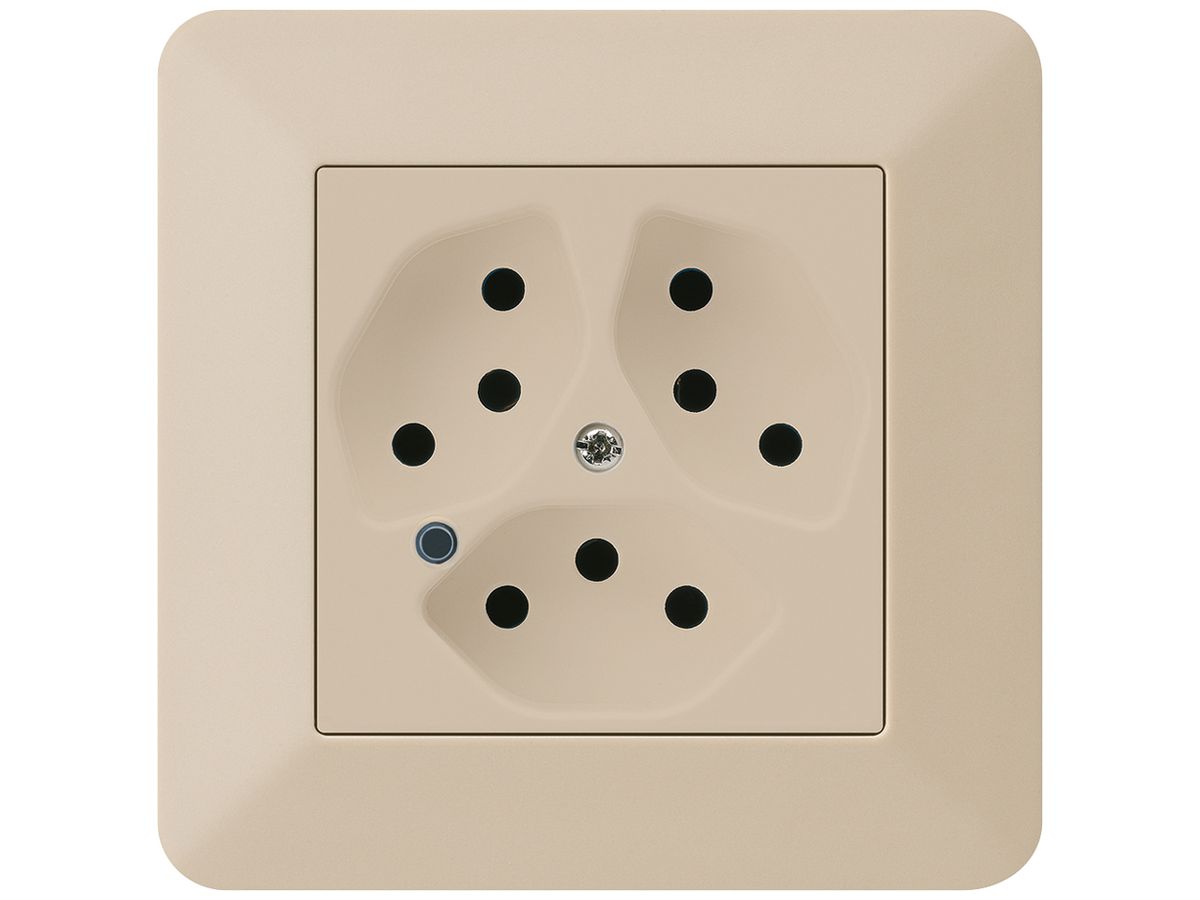 UP-Steckdose Hager kallysto.trend 3×T13 beleuchtet C beige