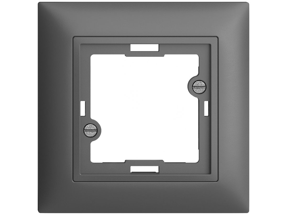 Frontset EDIZIOdue dunkelgrau 88×88mm für Signallampe flach