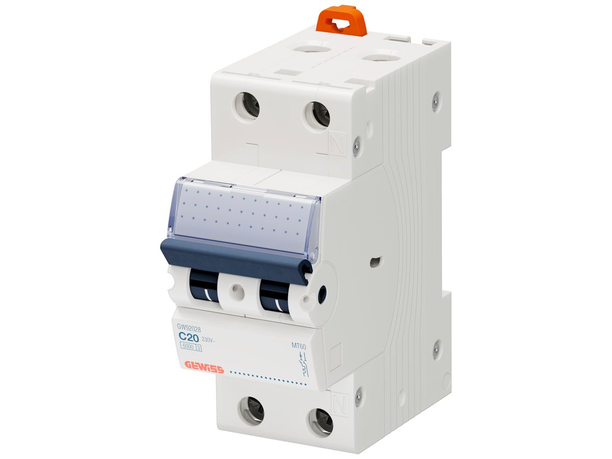 Leitungsschutzschalter Gewiss 90 MCB 2P 230V C 20A 6kA 2TE