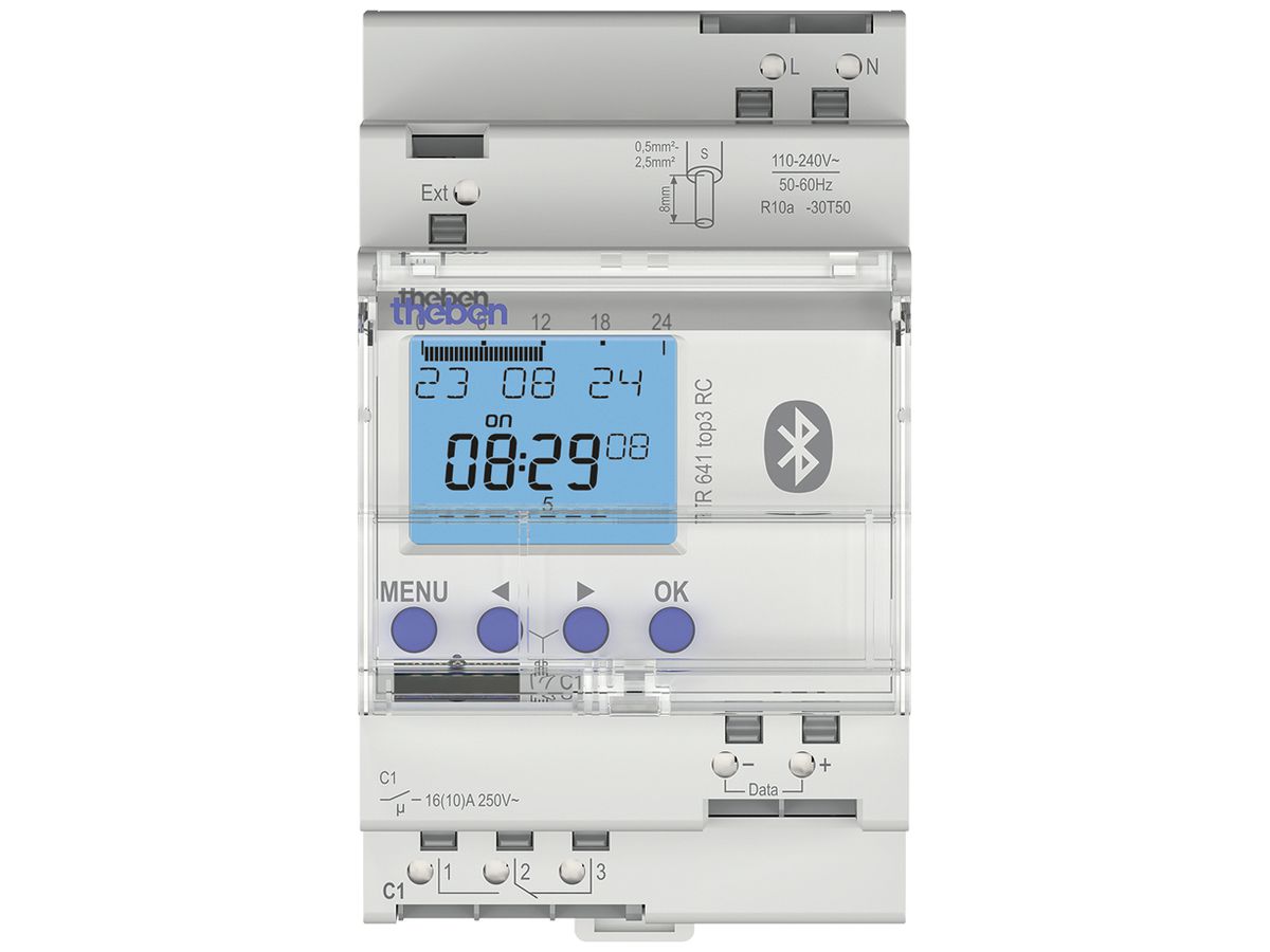 REG-Schaltuhr digital Theben TR 641 110…230V 16A Jahresprogramm 1-Kanal