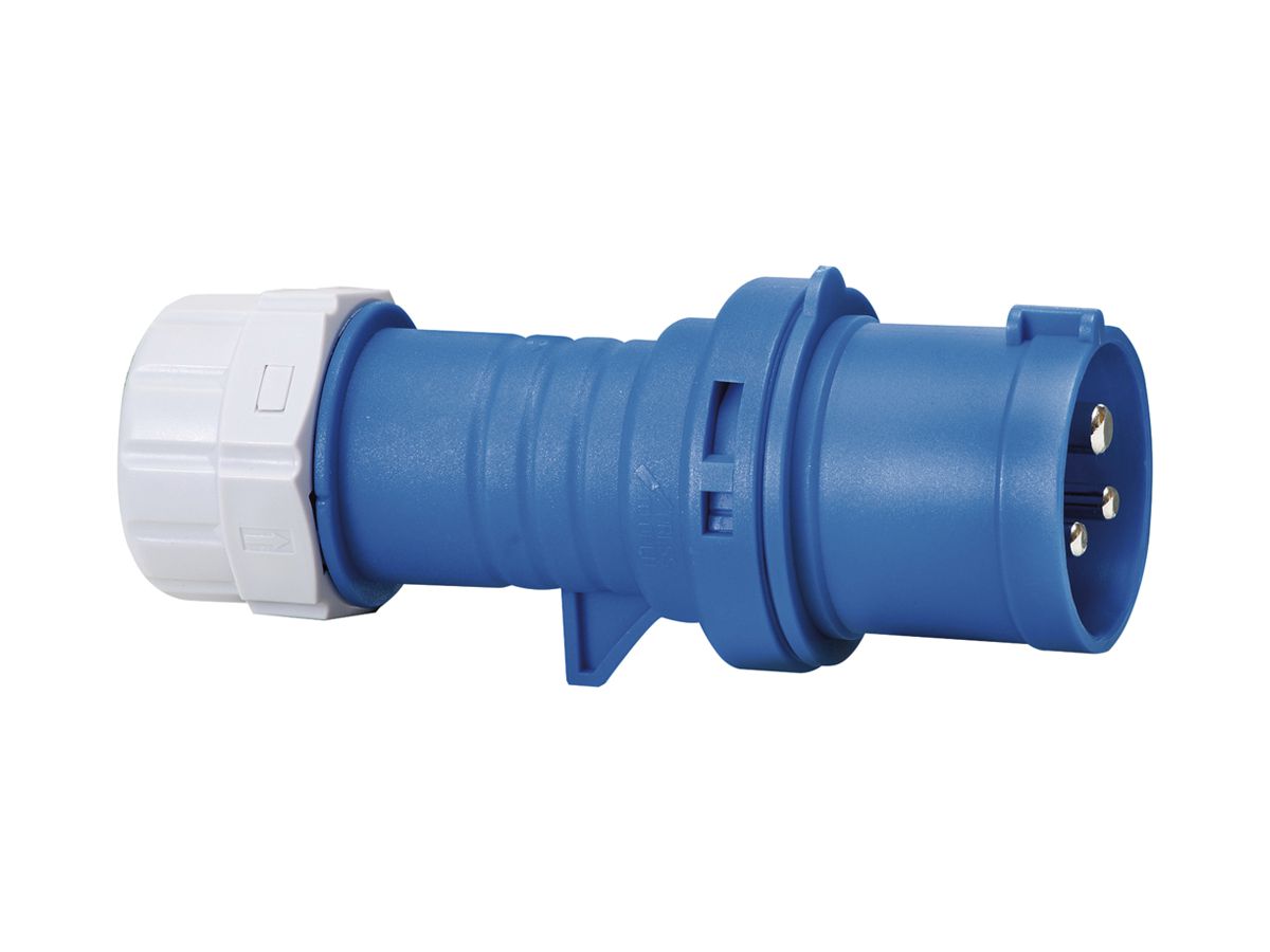 Stecker Brennenstuhl CEE 16A 2L+PE 230V 6h blau Ø50×125mm IP44
