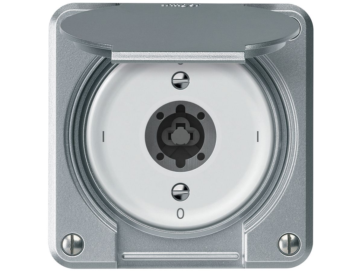 Schlüsselschalter robusto Ausschalter 2×1-polig 16A 250V 86×86mm Aluminium