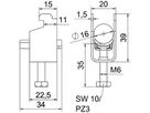 Schnellverleger BET 2056 N-Fuss Kunststoff 12…16mm 1×Kabel Stahl tfZn