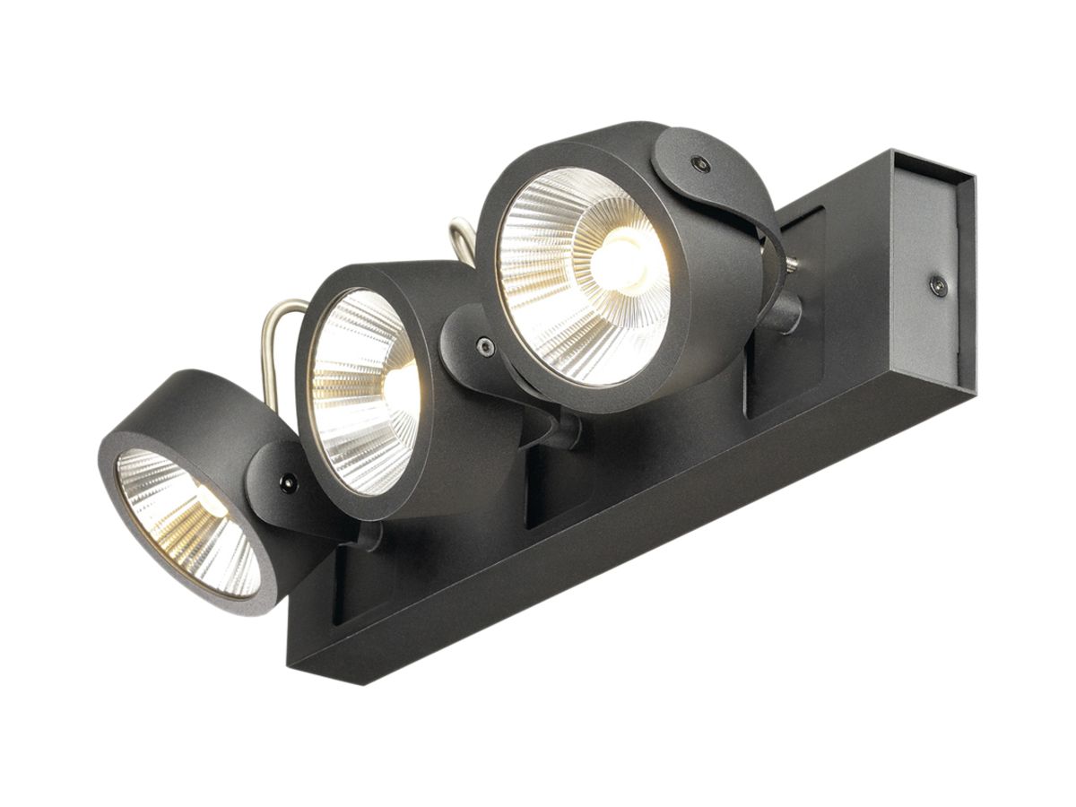LED-Decken-/Wandleuchte SLV KALU 3, 47W 3000K dimmbar 60° IP20 schwarz