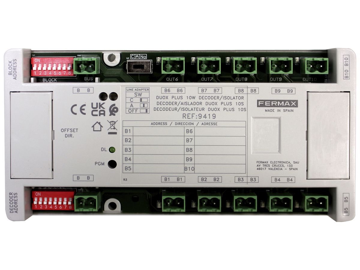 REG-Etagendecoder Fermax DUOX Plus 10 Ausgänge 24VDC
