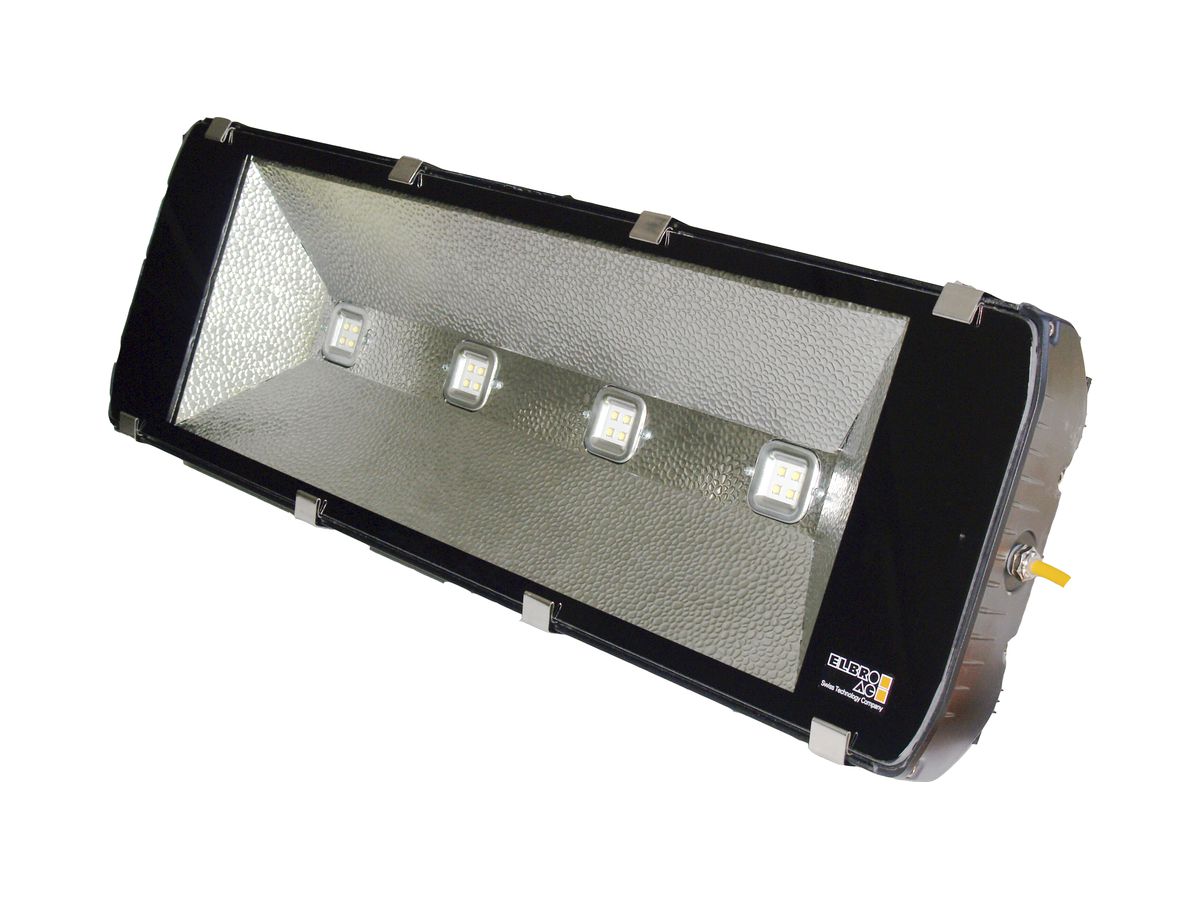 AP-LED-Strahler ELBRO 240W 5300K IP65 Abdeckung klar, schwarz