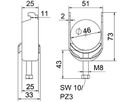 Schnellverleger BET 2056 N-Fuss Metall 40…46mm 1×Kabel Stahl tfZn