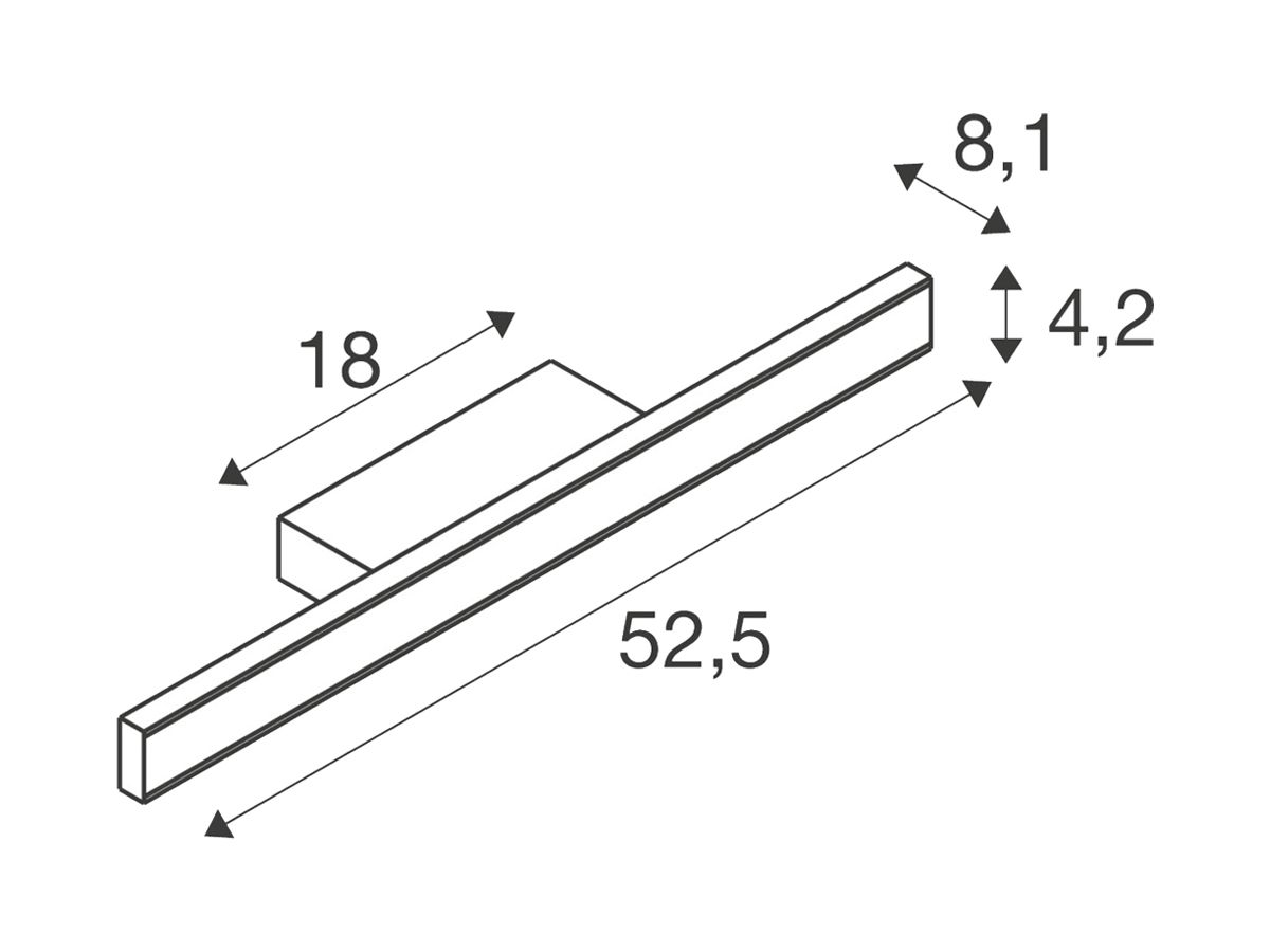LED-Wandleuchte SLV ONE LINEAR 50 14W 730lm 927/930 IP44 DIM 525mm schwarz