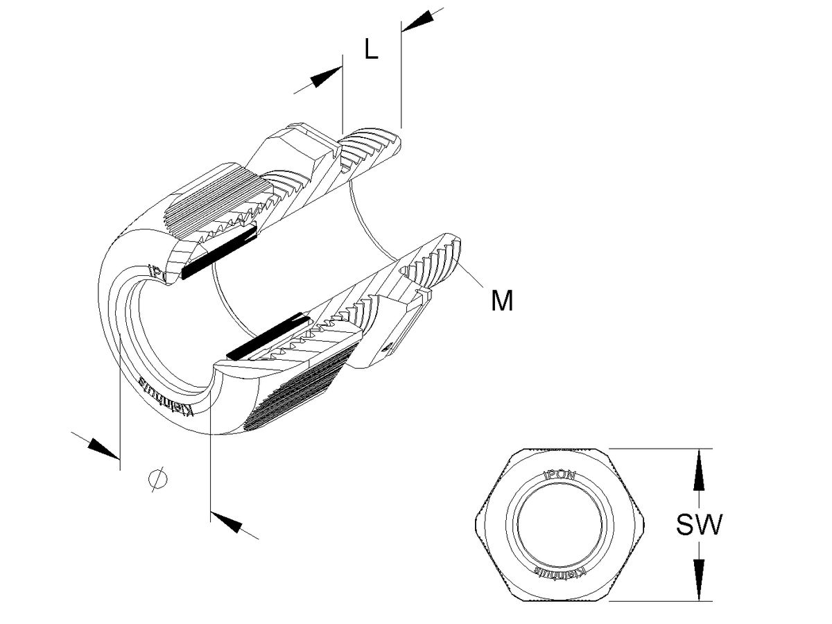 Kabelverschraubung M16 5.5…8mm silbergrau