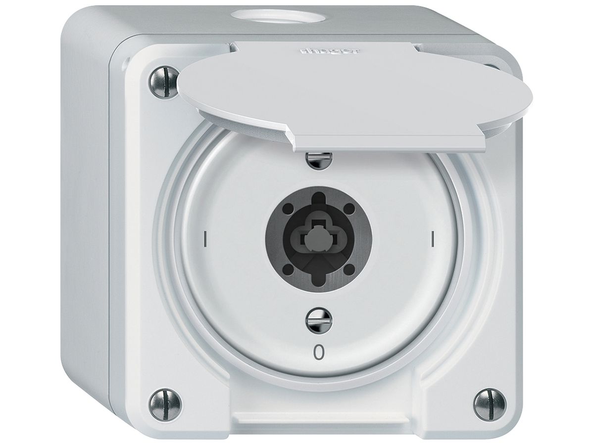 AP-Schlüsselschalter robusto Ausschalter 1-polig 16A 250V 86×86mm weiss