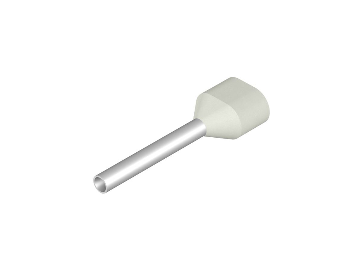 Zwillings-Aderendhülse Weidmüller H isoliert 2×0.5mm² 12mm weiss DIN lose