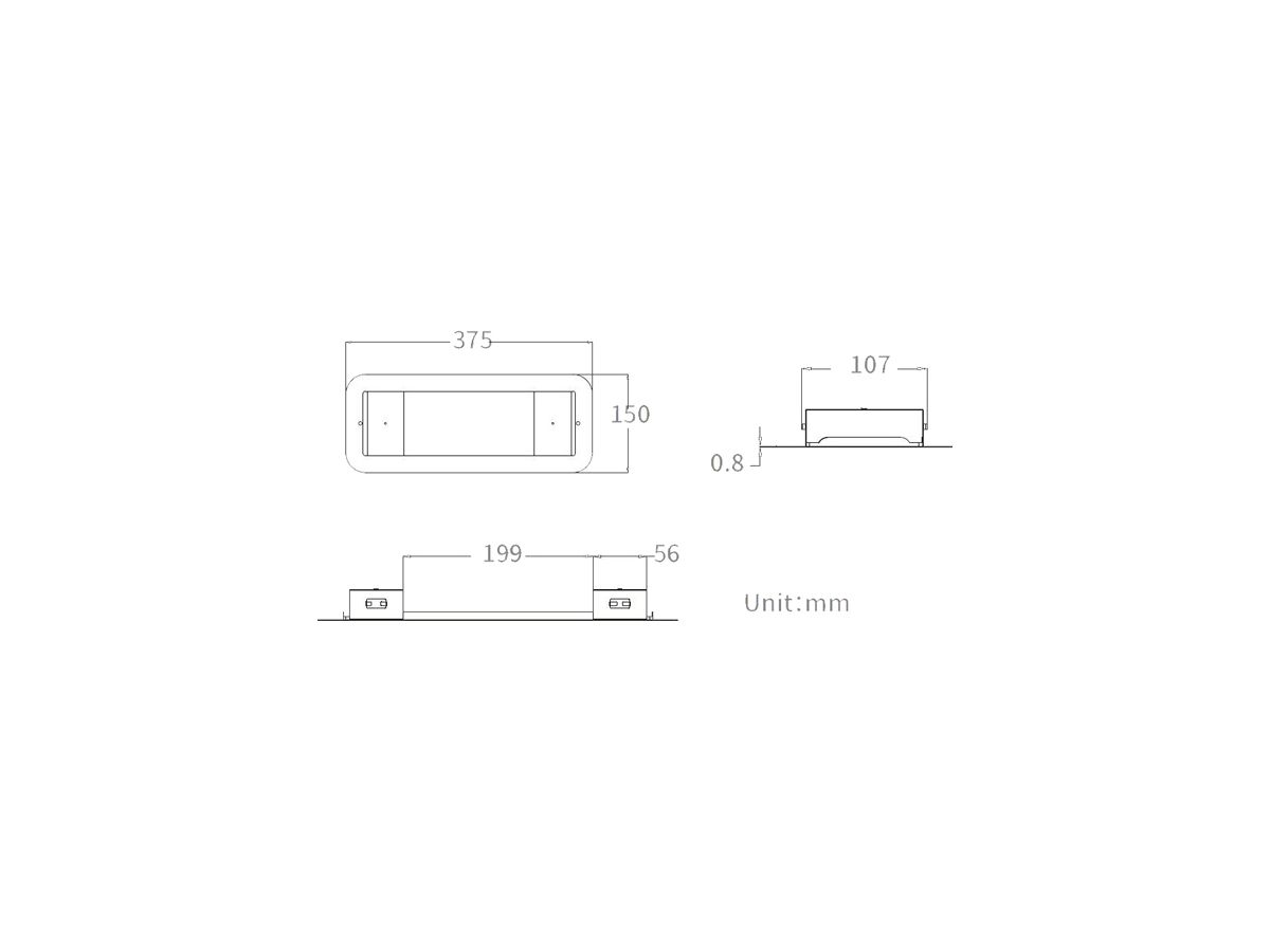 Einbaurahmen Sylvania LifeSafe Pro Kunststoff 375×150×57mm weiss