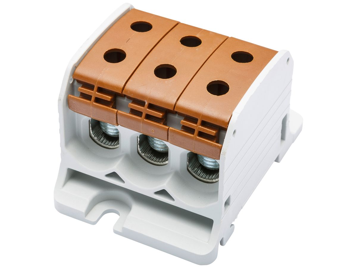 Verteilerblock Bals RKA 50 1P 150A 3×Eingang 3×Ausgang 4…50mm² braun