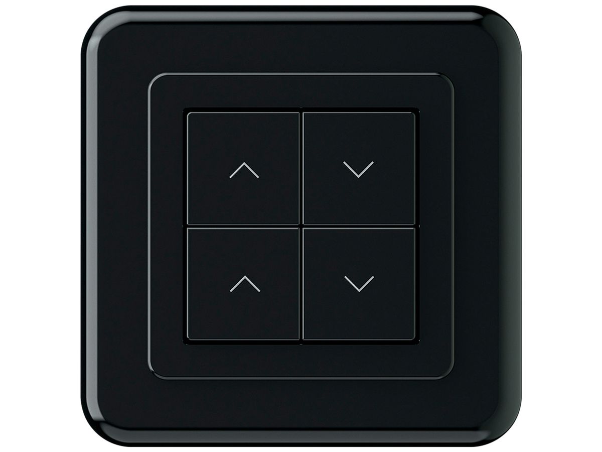 UP-KNX-Storentaster Hager BA basico C 4-fach 86×86mm schwarz