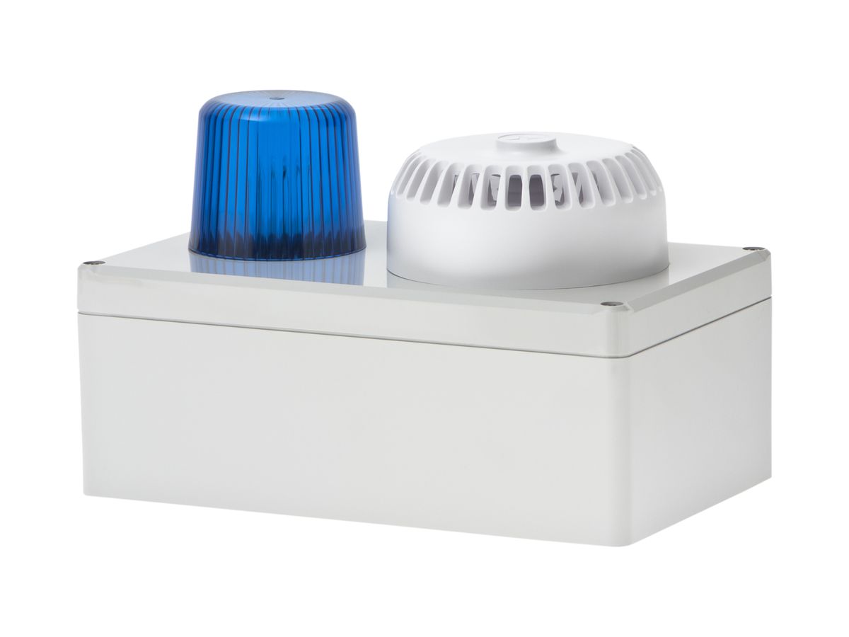 Blitzleuchte Hugentobler Typ 110 mit Sirene 12VAC 5Ws blau