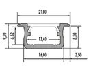 LED EB-Montageschiene CASAMBI PR-1693-B2, 2000×9.3×21mm, eloxiert, silber