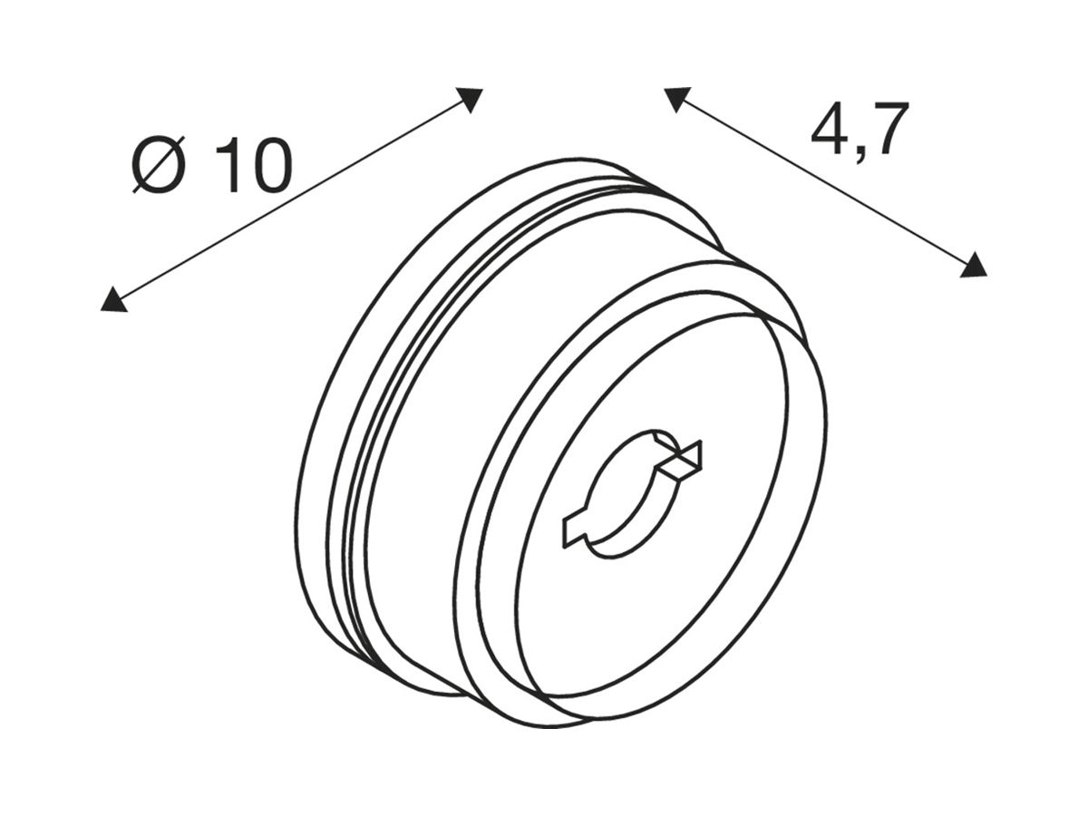 Wandhalterung SLV MANA BASE Ø100×47mm Aluminium schwarz