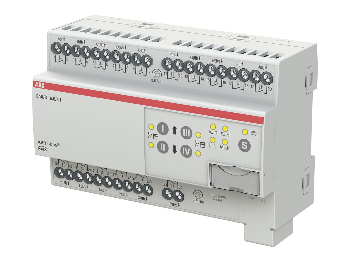 REG-KNX-Kombischaltaktor ABB SAH/S16.6.7.1, 16-fach, 6A