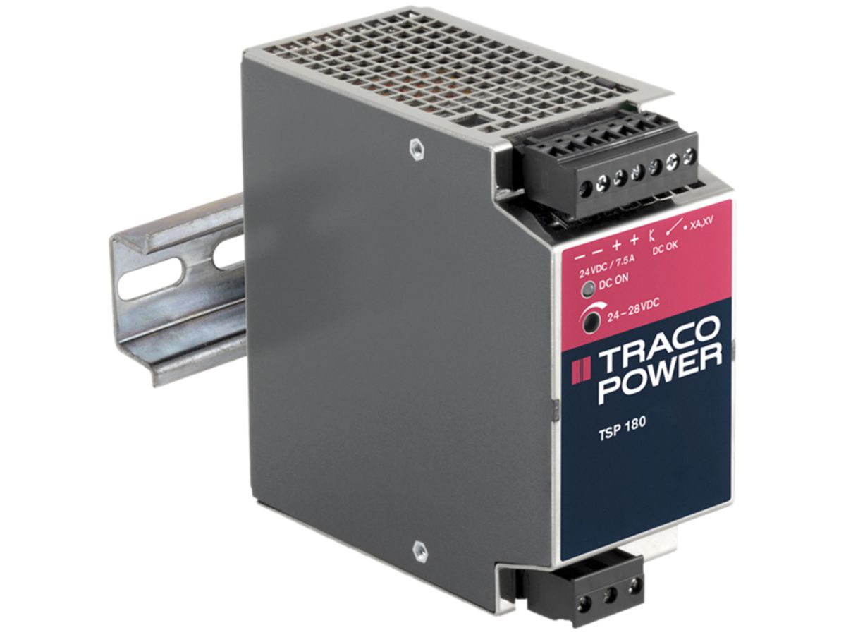 EB-Netzteil Traco TSP 180-124, 180W 7.5A 24VDC 54×110×110mm
