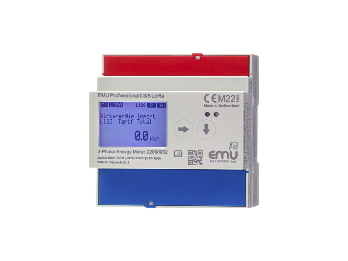 REG-Energiezähler EMU Professional II 3×5A indirekt MID/LP S0 LoRa