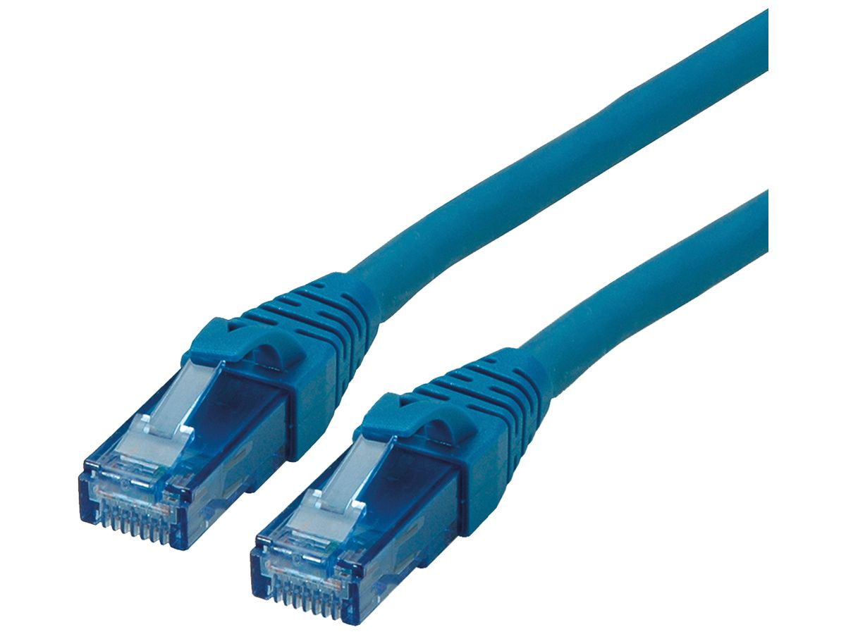 Patchkabel RJ45 ROLINE Kat.6A U/UTP AWG26 LSZH blau 5m