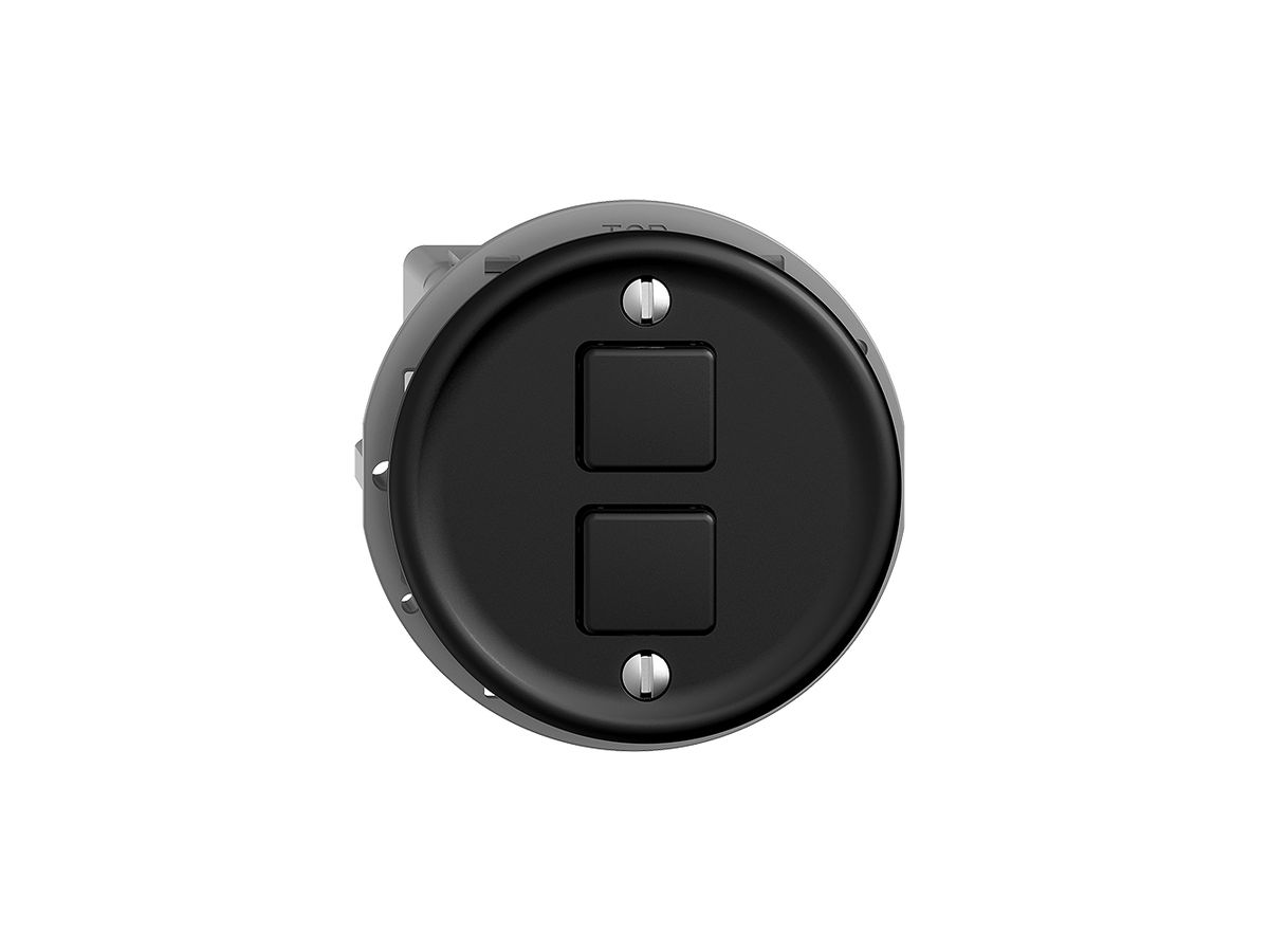 UP-Taster KNX STANDARDdue 2×mit LED RGB, mit Temperaturfühler, schwarz